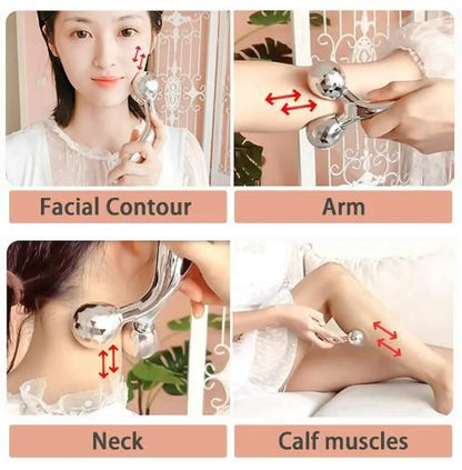 Mini Long 3D Shape 360 Rotate Face Massage Roller