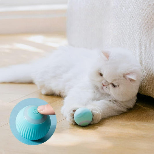 Rotating Cat Toy Ball, Interactive Cat Toys, Rechargeable Rotating Ball with LED