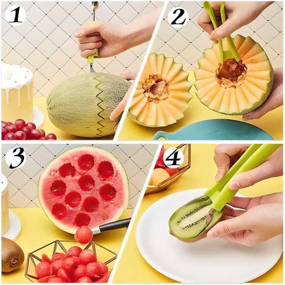 Professional 4-in-1 Stainless Steel Watermelon Cutter