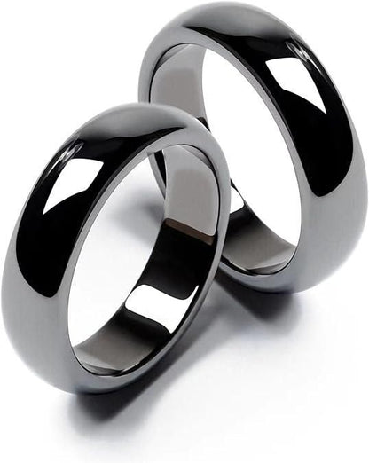 Rings for Women Men Unisex Black Rings - Anxiety Balance Stone