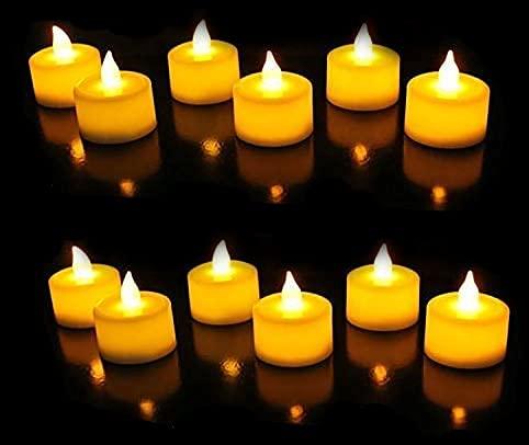 Battery Operated LED Candle Diyas - Decorative Lights (Pack of 12)