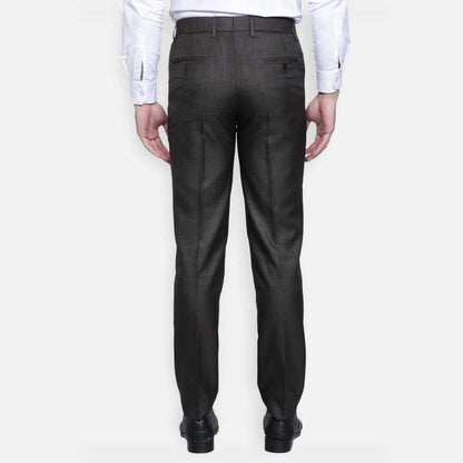 Lycra Blend Solid Regular Fit Men's Formal Trousers (Black)