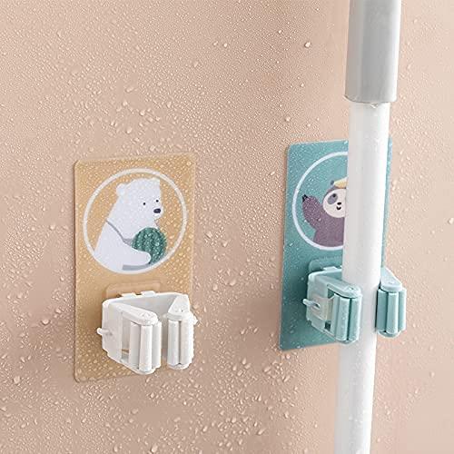 Mop Broom Holder - Wall Mounted Cartoon Mop, Broom Holders (Pack of 2)