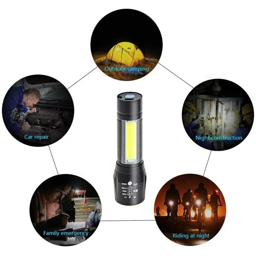 Electric Pocket Torch - Plastic Rechargeable Flashlight with Hanging Rope