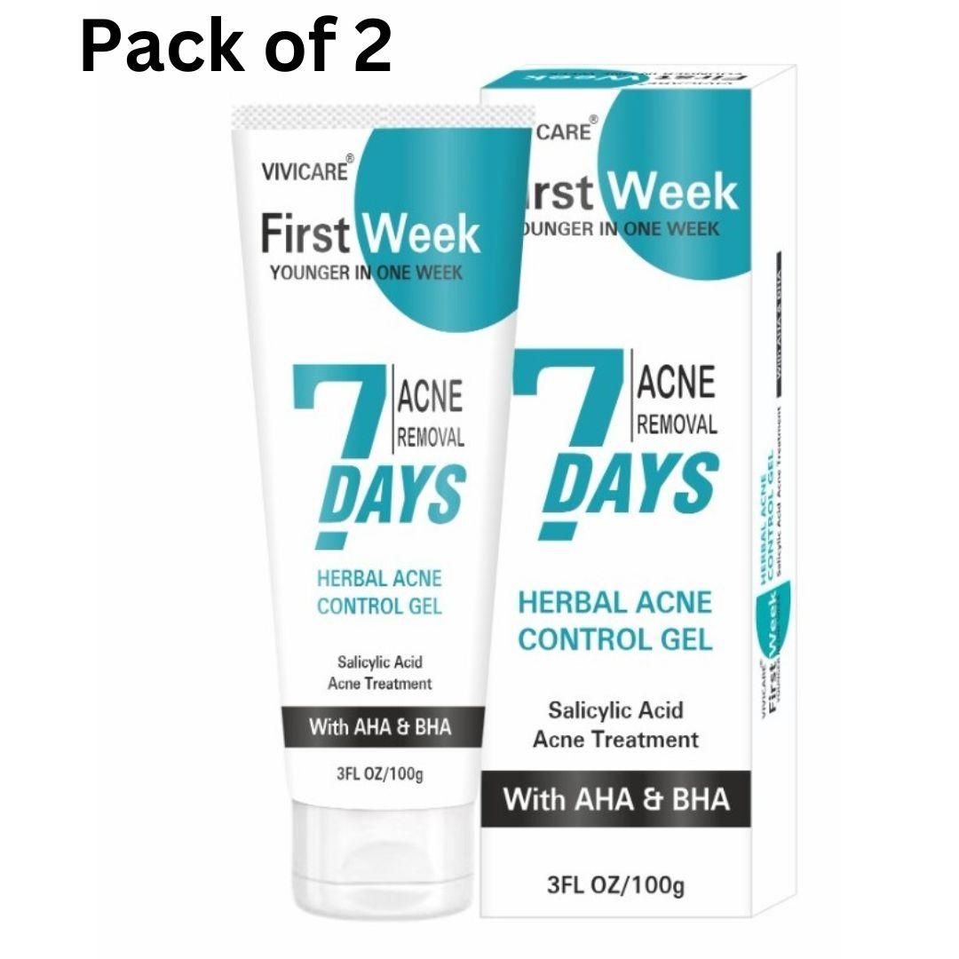 Flow Week Salicylic Acid Acne Treatment Gel 30 Gram (Pack of 2)