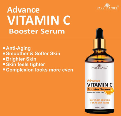 Park Daniel Vitamin-C Booster Serum For Nourished & Bright Skin with Antioxidant (Pack of 1 of 30 ML)