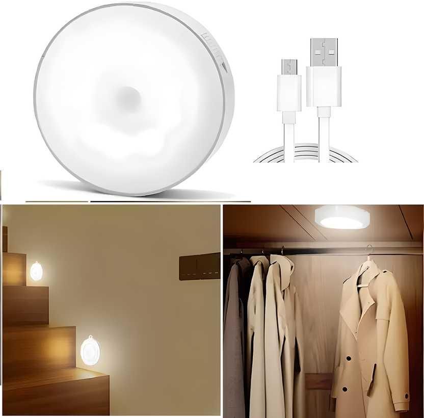 Motion Sensor Light for Home with USB Charging Wireless Self-Adhesive LED Night Light (Pack Of 2)