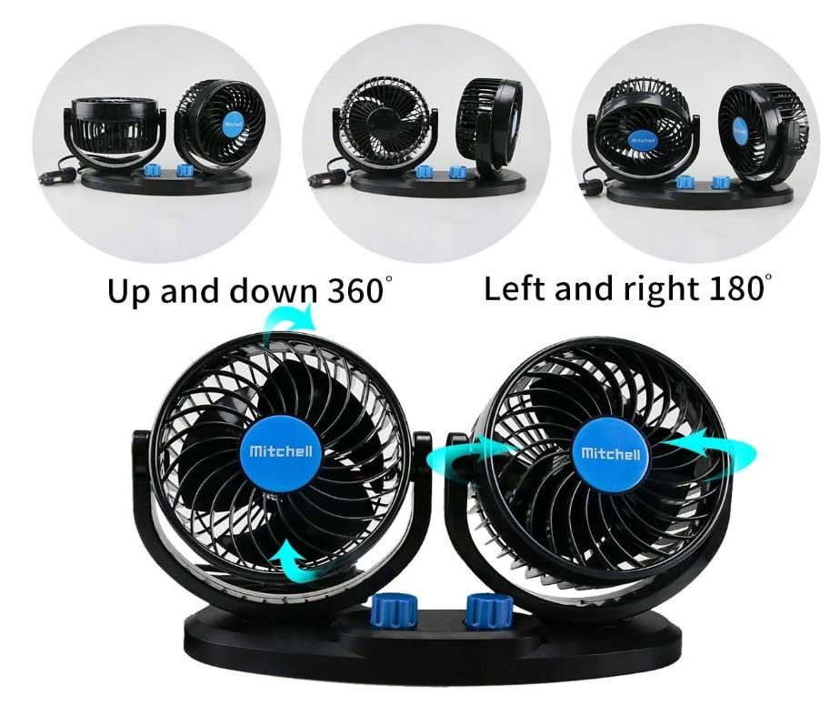 Car Air Circulation Fan 360° - Rotatable Auto Car Cooling Fan