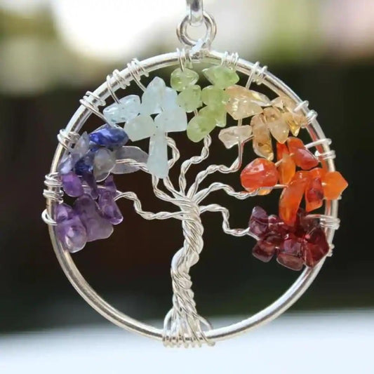 Tree of Life with 7 Chakras for Expansion of Consciousness - Pendant with Chain