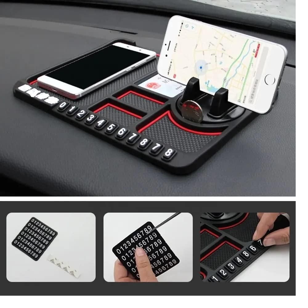 HSR Car Accessories Multifunction Phone GPS Holder - Anti-Slip Silicone Pad and Mobile Holder for Car Dashboard