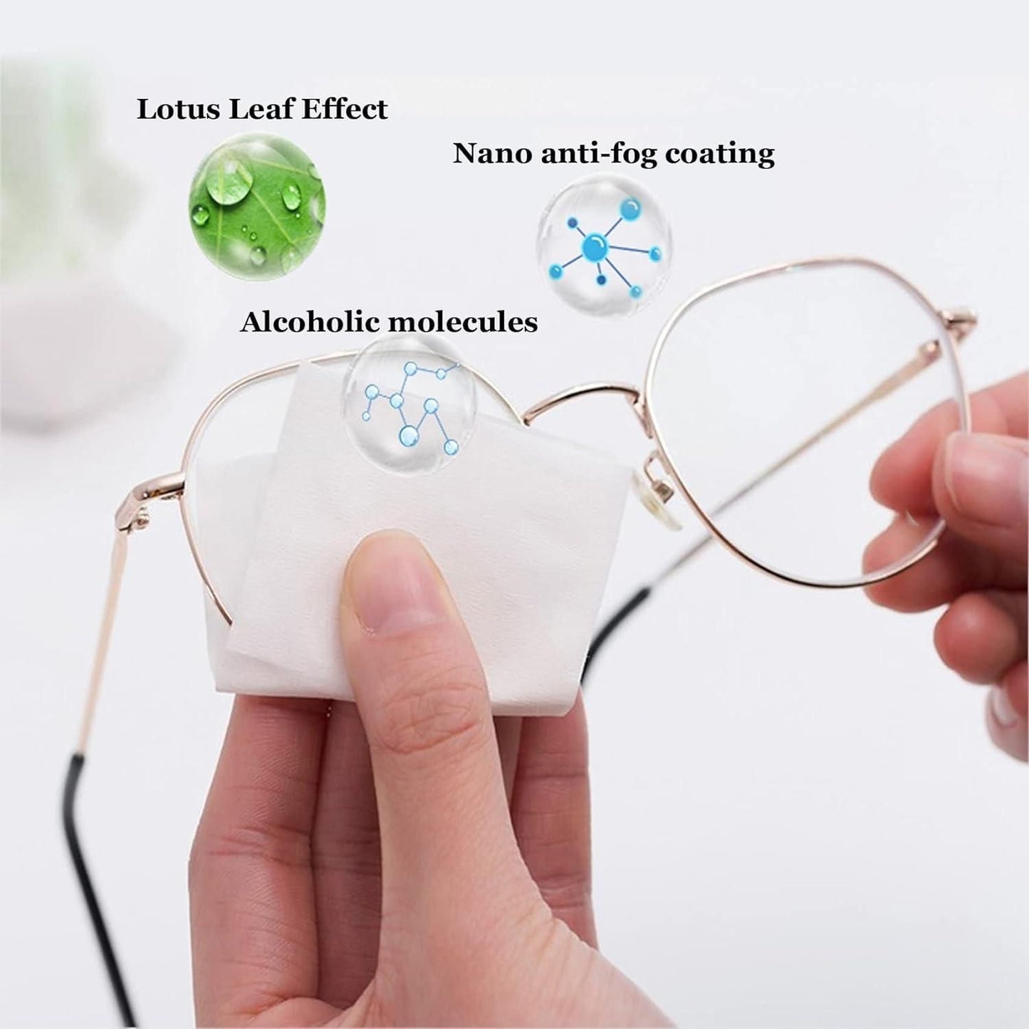 Anti-Fog Wipes for Glasses (100 Pcs)