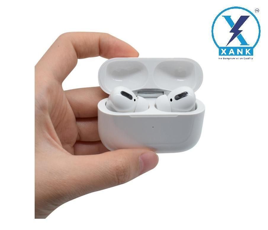 XANK AirPods Pro with Wireless Charging Case and Sensor-Enabled Bluetooth Headset (White, True Wireless)