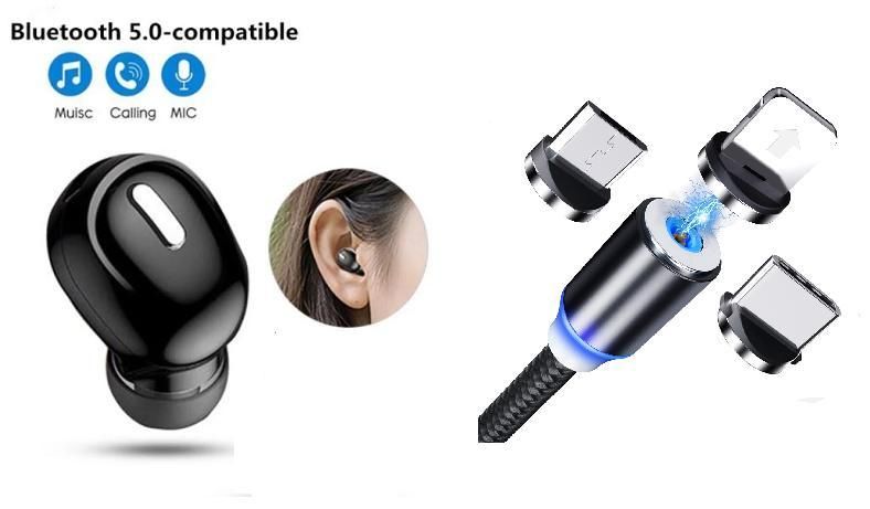 Combo Offer of X9 Mini 5.0 Bluetooth Earphone with 3-in-1 Magnet Cable