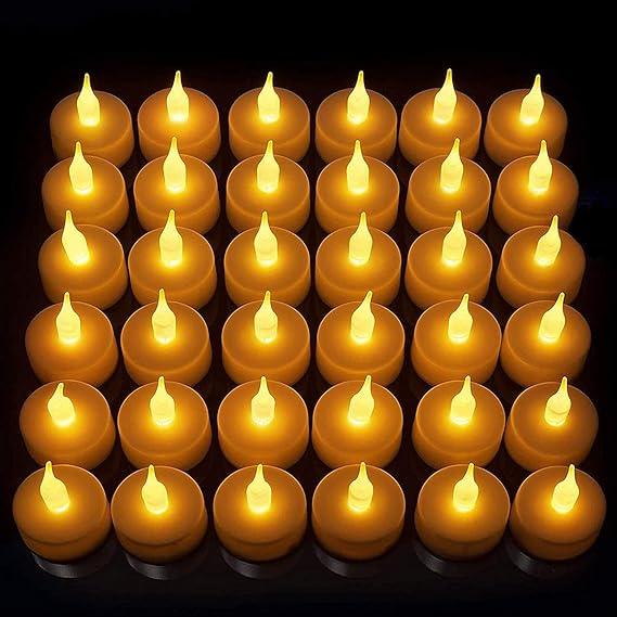 Battery Operated LED Candle Diyas - Decorative Lights (Pack of 12)