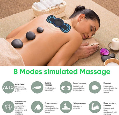 Rechargeable Mini Massager - 8 Modes & 19 Strength Levels for Pain Relief