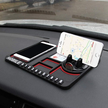 HSR Car Accessories Multifunction Phone GPS Holder - Anti-Slip Silicone Pad and Mobile Holder for Car Dashboard