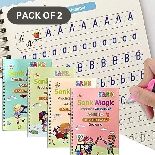 Magic Book Set of 2 (8 Books + 20 Refills+ 2 Pens + 2 Grips)