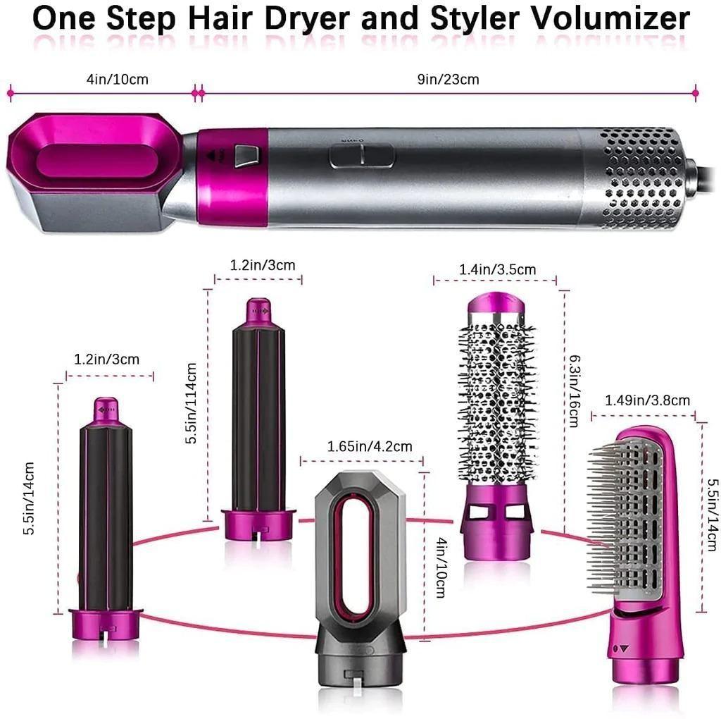 5-in-1 Multifunctional Hair Dryer, Styling Tool - Detachable Multi-Head Hot Air Comb