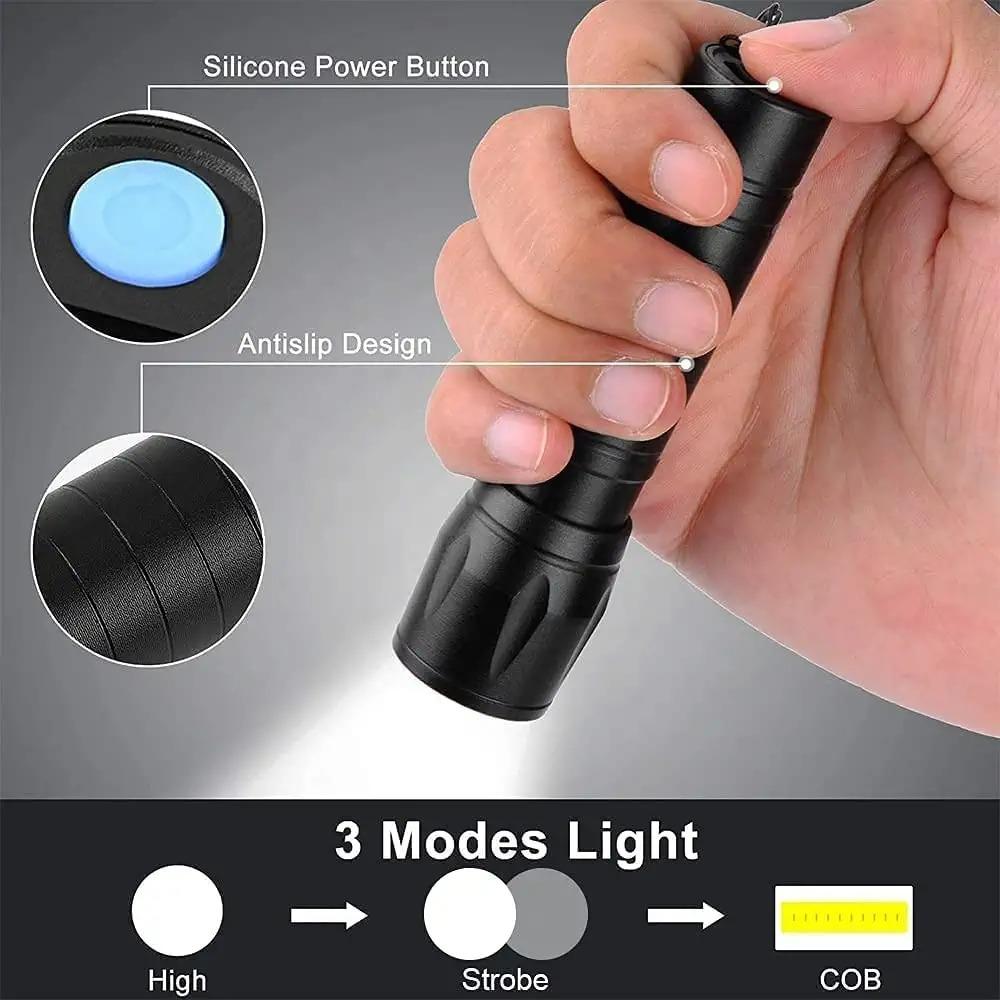 Electric Pocket Torch - Plastic Rechargeable Flashlight with Hanging Rope