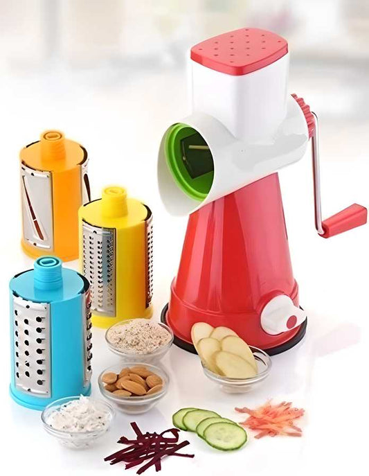 4-in-1 Rotary Drum Vegetable Grater & Slicer