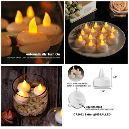 Battery Operated LED Candle Diyas - Decorative Lights (Pack of 12)