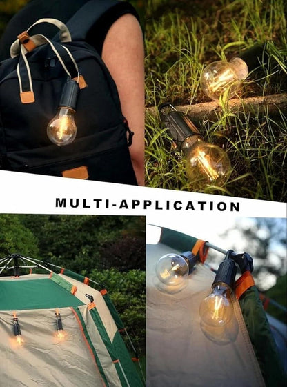 Decorative Hanging Bulb with 3 Modes Tent Lamp for Camping (Pack of 2)