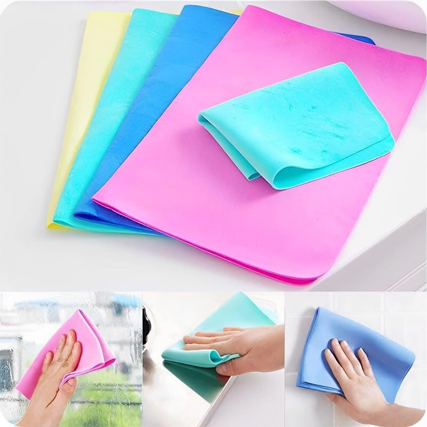 Reusable Kitchen Cloths for Cleaning, Multipurpose Water Absorbent Cloth for Table, Window Glasses, Car