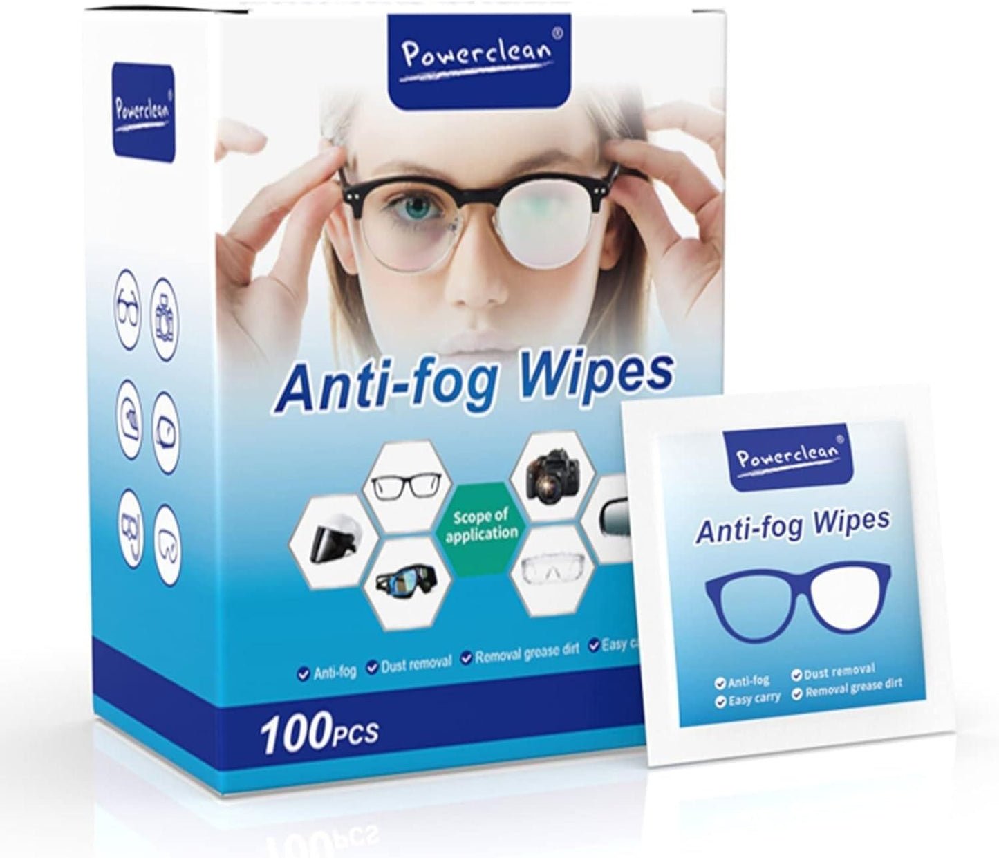 Anti-Fog Wipes for Glasses (100 Pcs)