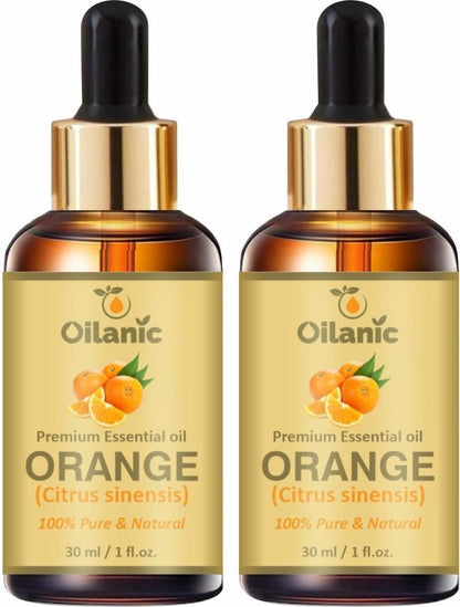 Oilanic Premium Orange Essential Oil Combo (Pack of 2 Bottles of 30 ml, 60 ml)