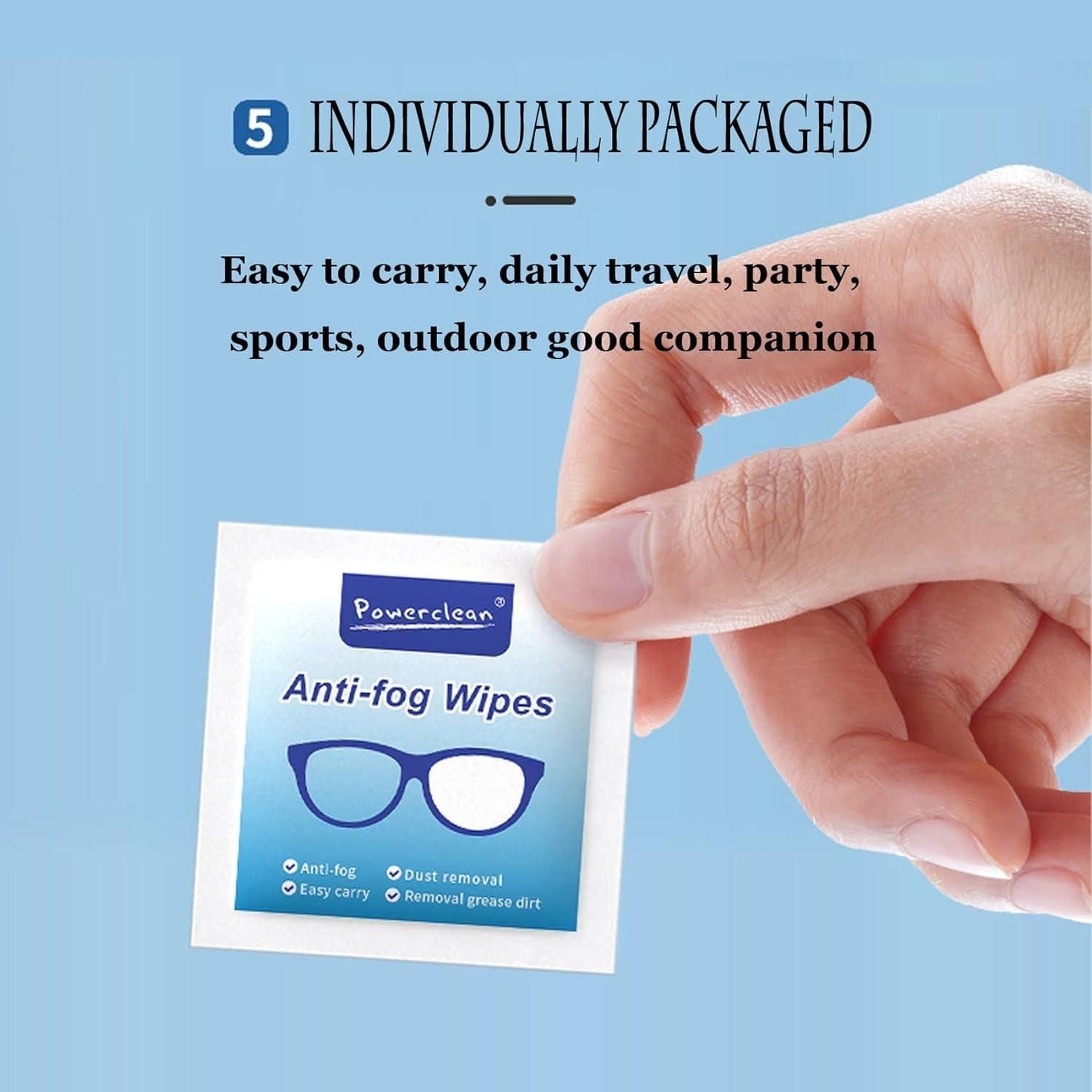 Anti-Fog Wipes for Glasses (100 Pcs)