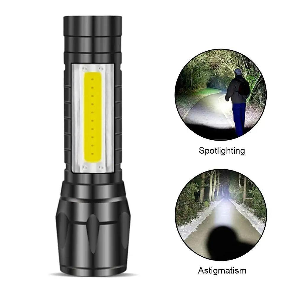 Electric Pocket Torch - Plastic Rechargeable Flashlight with Hanging Rope