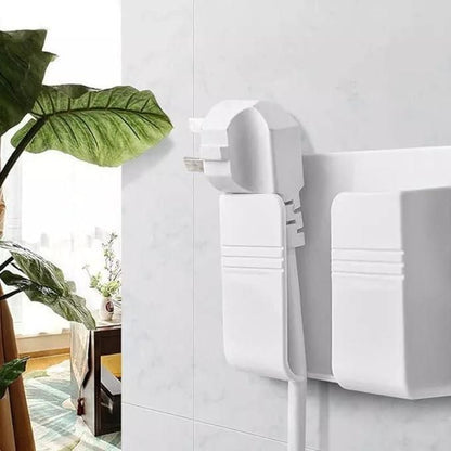 Wall Mounted Mobile Holder With Adhesive Strips & Charging Holder