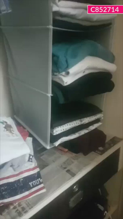 4-Shelf Hanging Cloth Organizer for Wardrobe