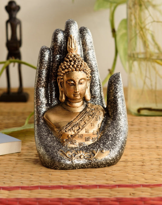 Golden Silver Handcrafted Buddha Palm
