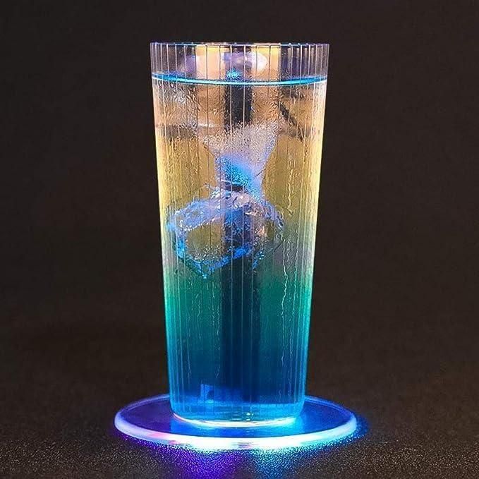 Colourful LED Coasters for Drinks, On/Off LED Disposable Coasters (Pack of 1)