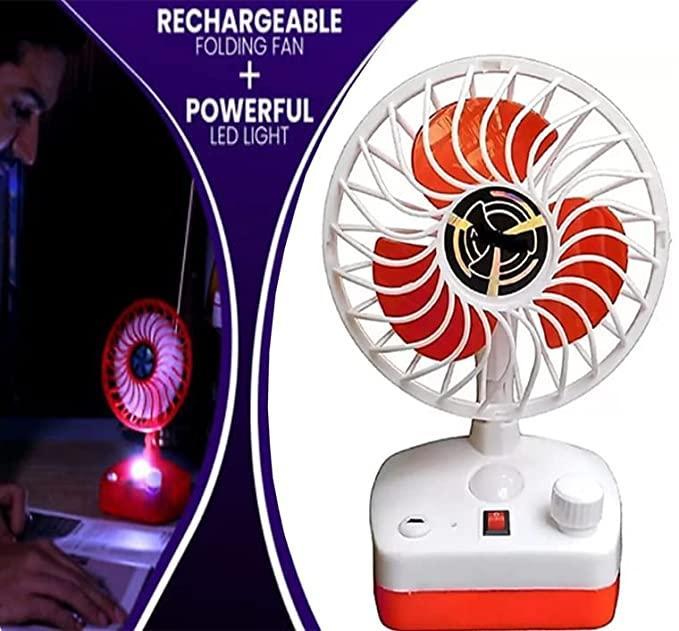 2-in-1 Rechargeable Table Fan & LED Lamp