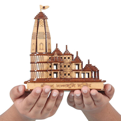 Decorative Wooden Ram Mandir Temple Showpiece for Gifting