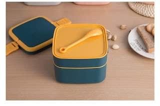 Double-Layer Airtight Square Lunch Box with Handle (Pack of 2)