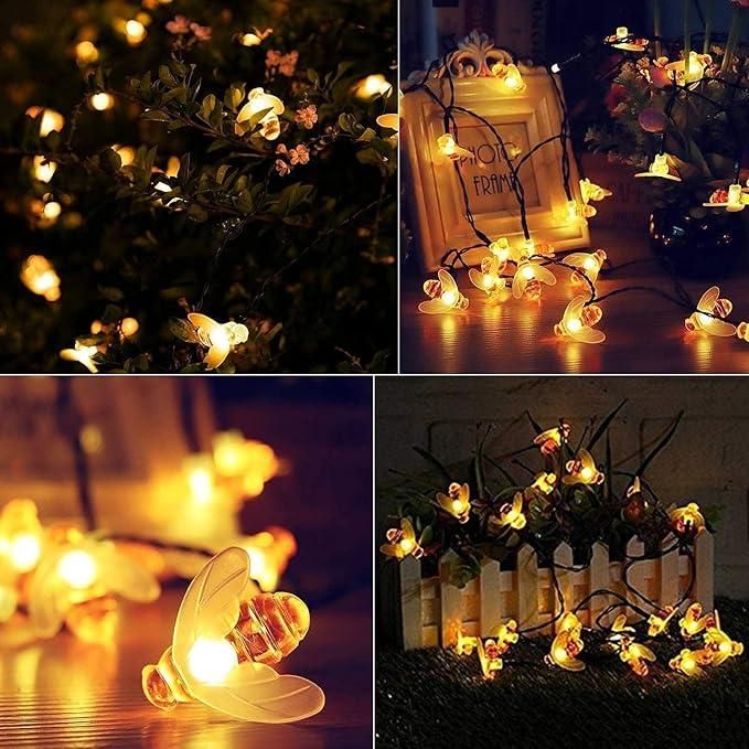 20 Honeybee Warm Battery Operated Strip Fairy LED Lights