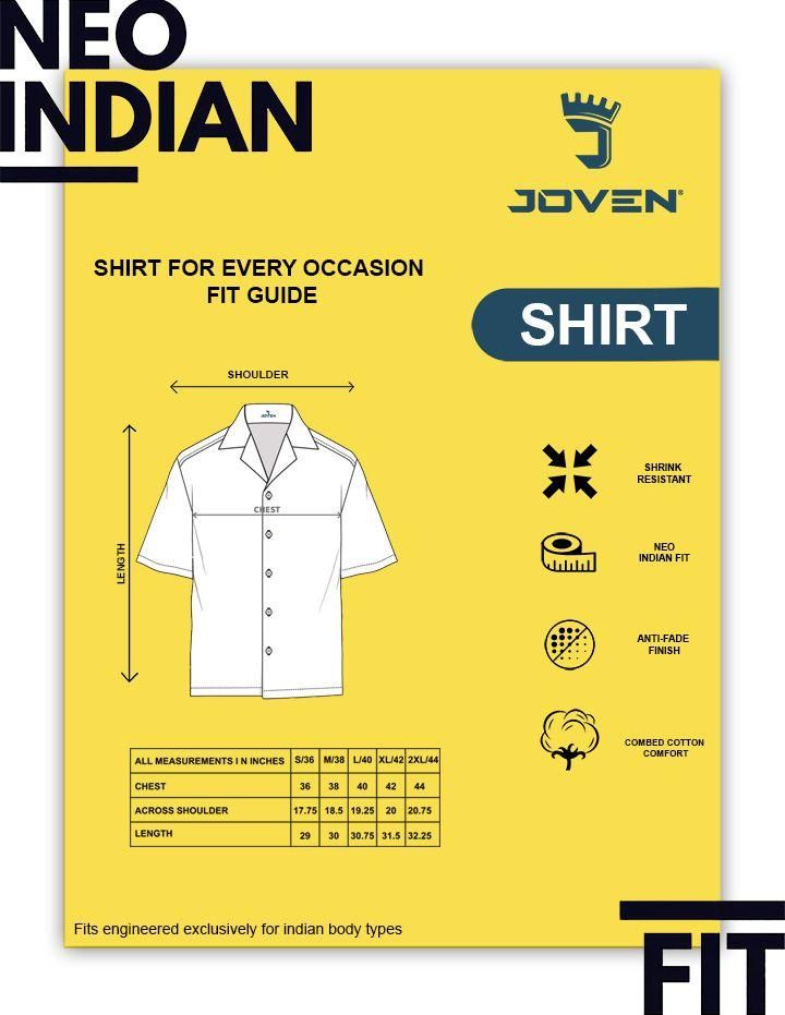 Joven Cotton Printed Half Sleeves Slim Fit Men's Casual Shirt