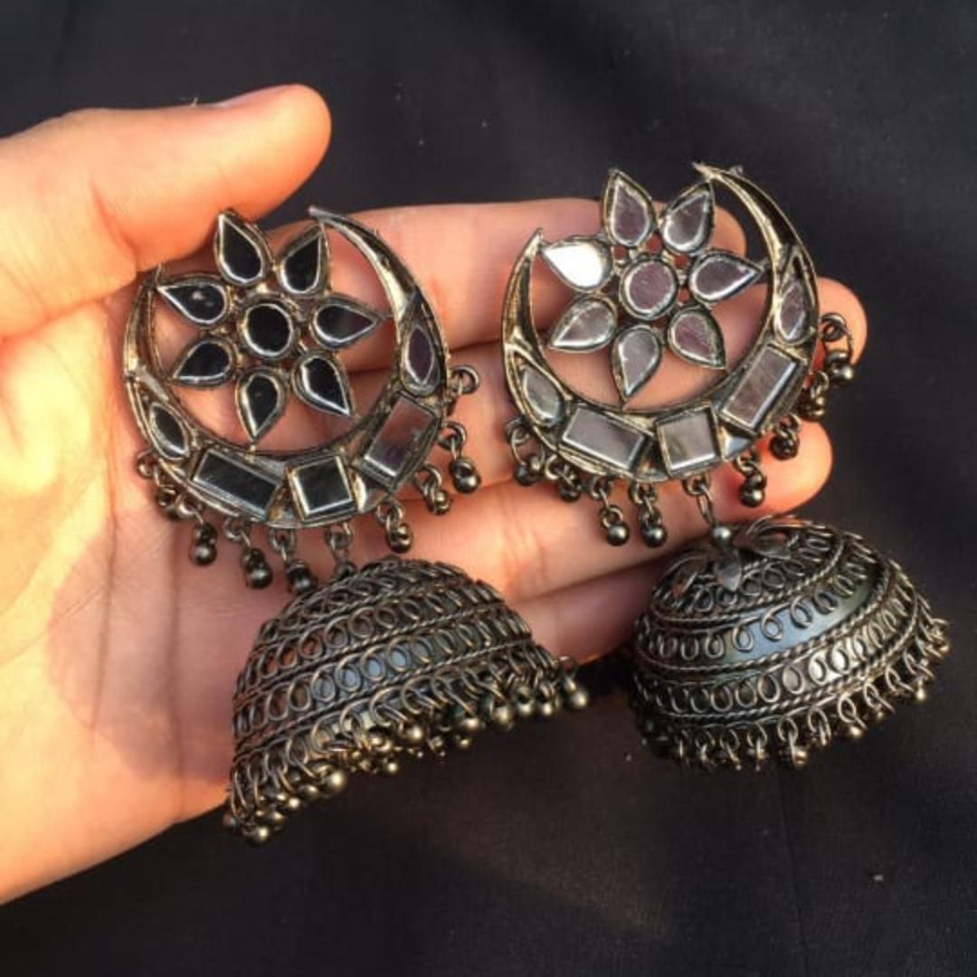 Traditional New Style Black Jhumkas Earrings For Women and Girls