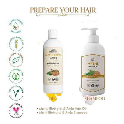 Natural Methi Seed Anti-Hairfall Shampoo and Oil for (Combo)