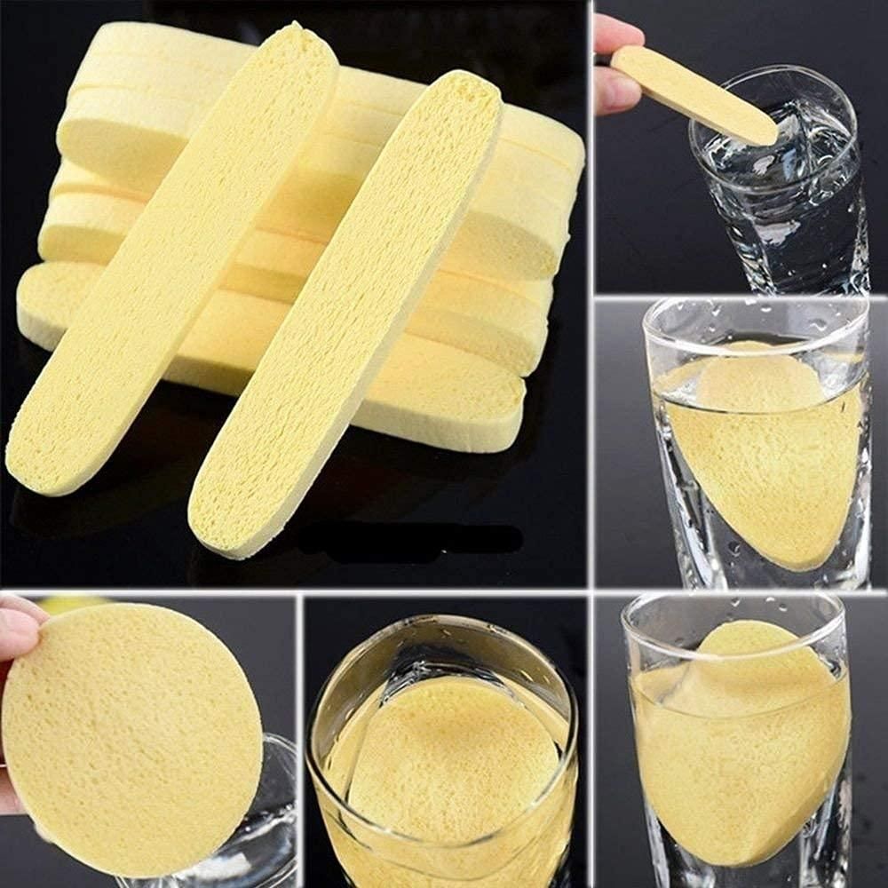 12-Piece Compressed Facial Sponge, Face Cleansing Sponges with Storage Container