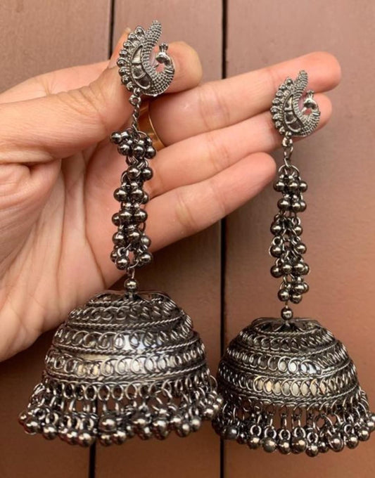 Traditional New Style Black Jhumkas Earrings For Women