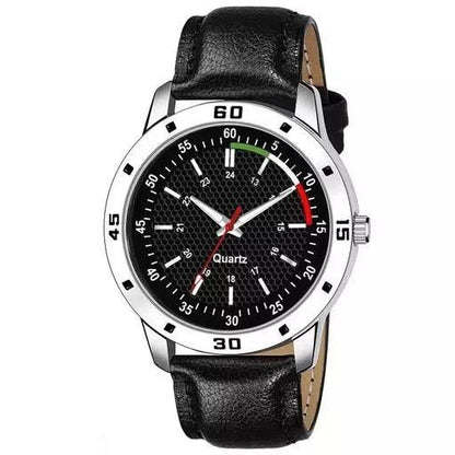 Men's Leather Analog Watch