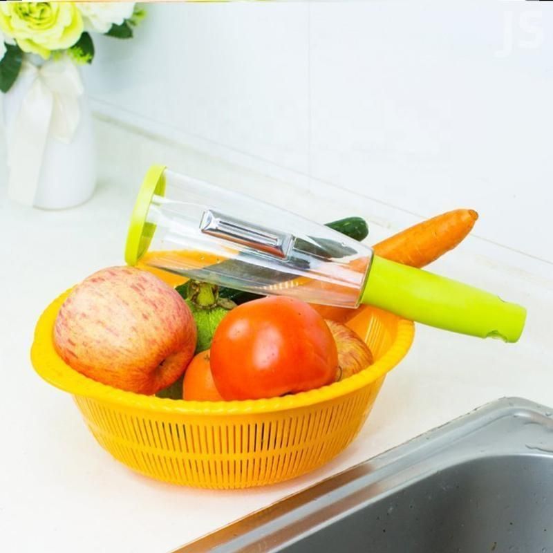 Multifunction Kitchen Vegetable and Fruit Peeler with No-Mess Peeling and Storage Container