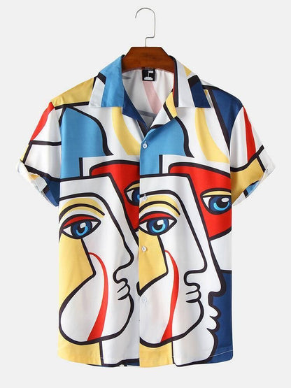 Rayon Printed Half Sleeves Men's Casual Multicolor Shirt