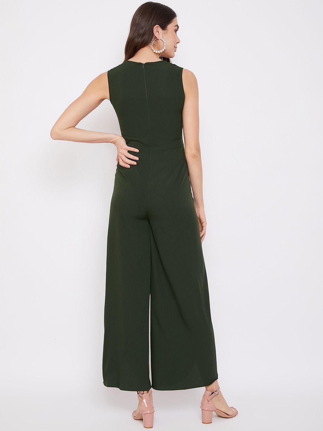 Women's Crepe Solid Wrap Tie-Up Jumpsuit