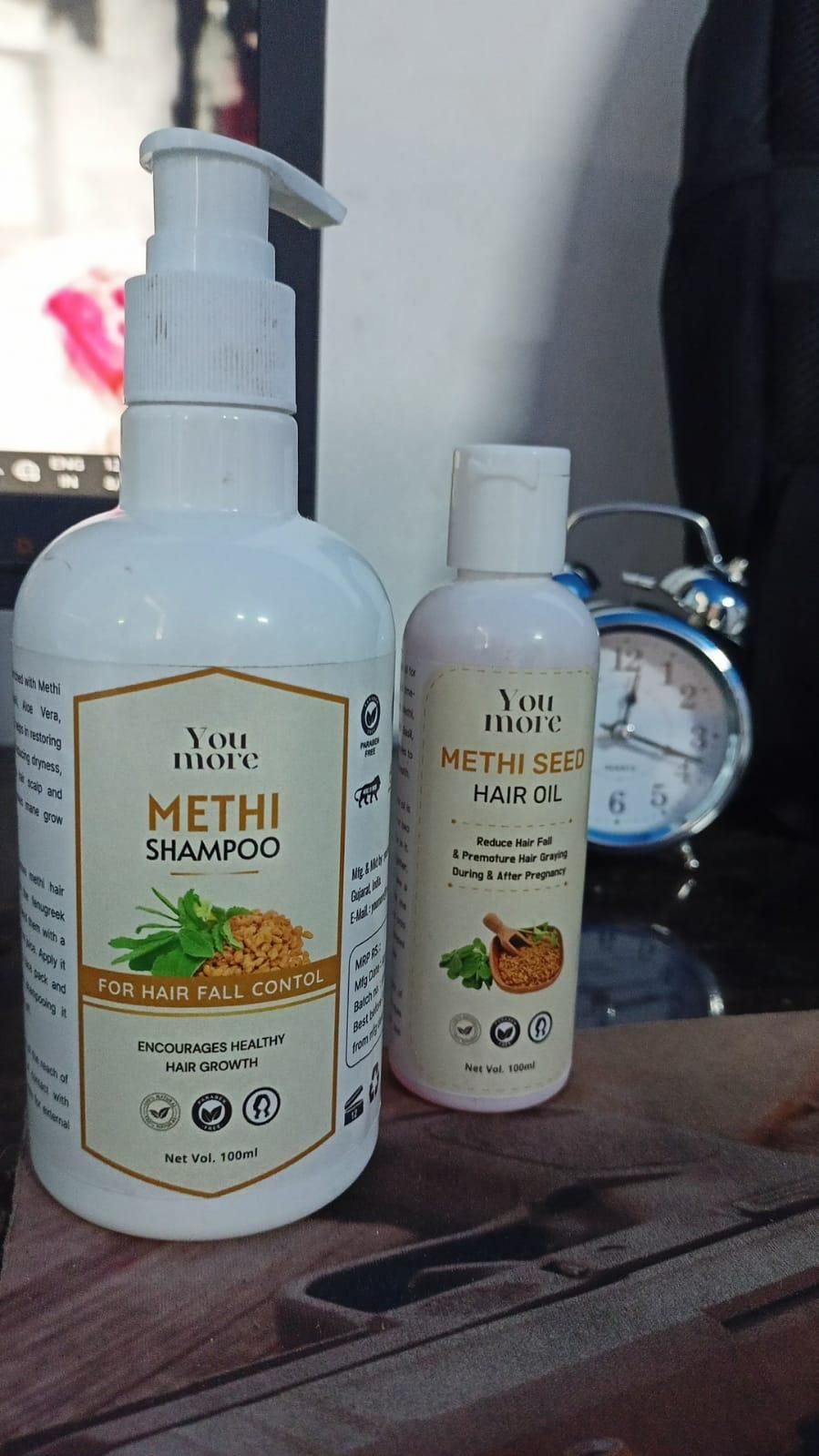 Natural Methi Seed Anti-Hairfall Shampoo and Oil for (Combo)