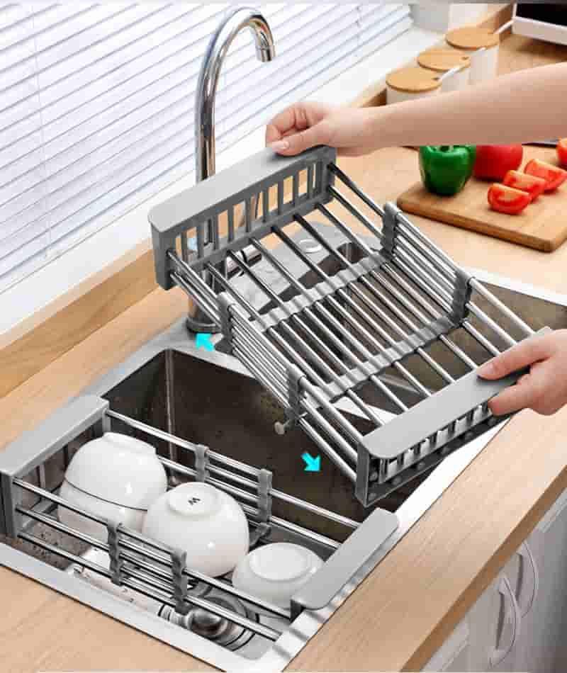 Adjustable Dish Drainer Basket for Kitchen